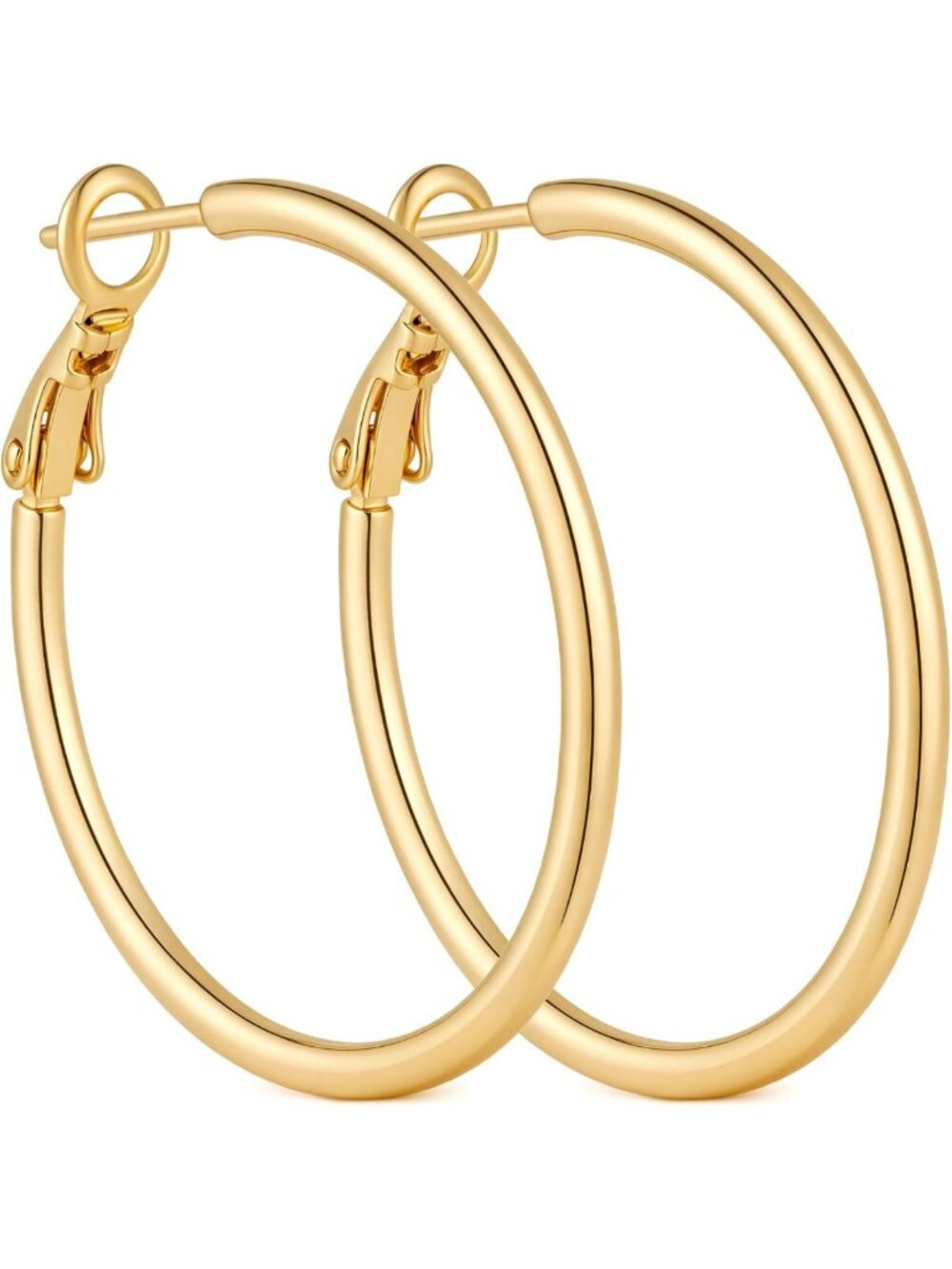 Elegant 14K Gold Hoop Earrings for Women - Stylish, Lightweight, Perfect Gift